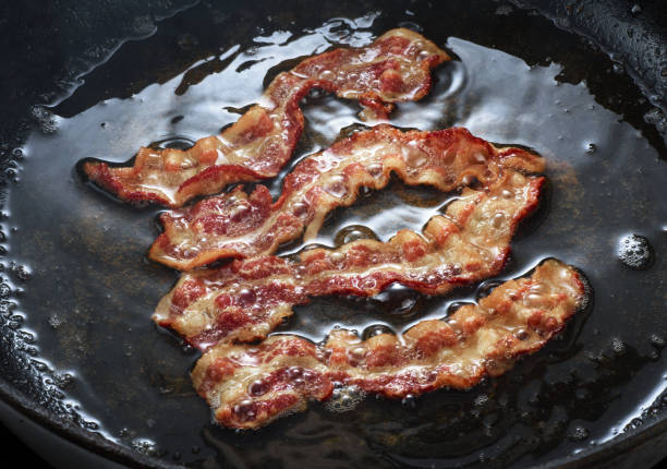bacon in a frying pan