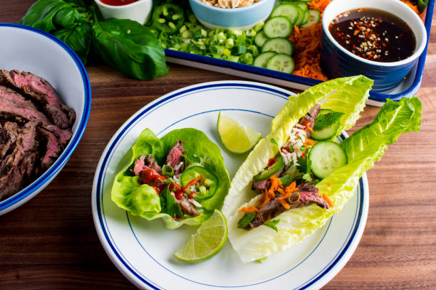 lettuce wraps on different types of lettuce and meats