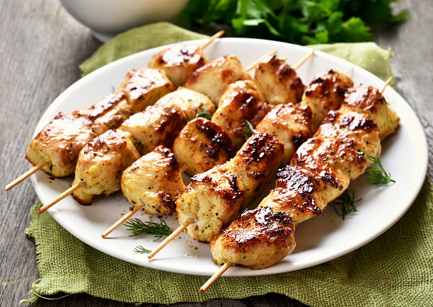 chicken kabobs with no vegetables.